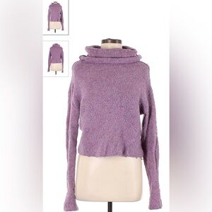 Free People Lavender Purple Cowl Turtleneck Sweater